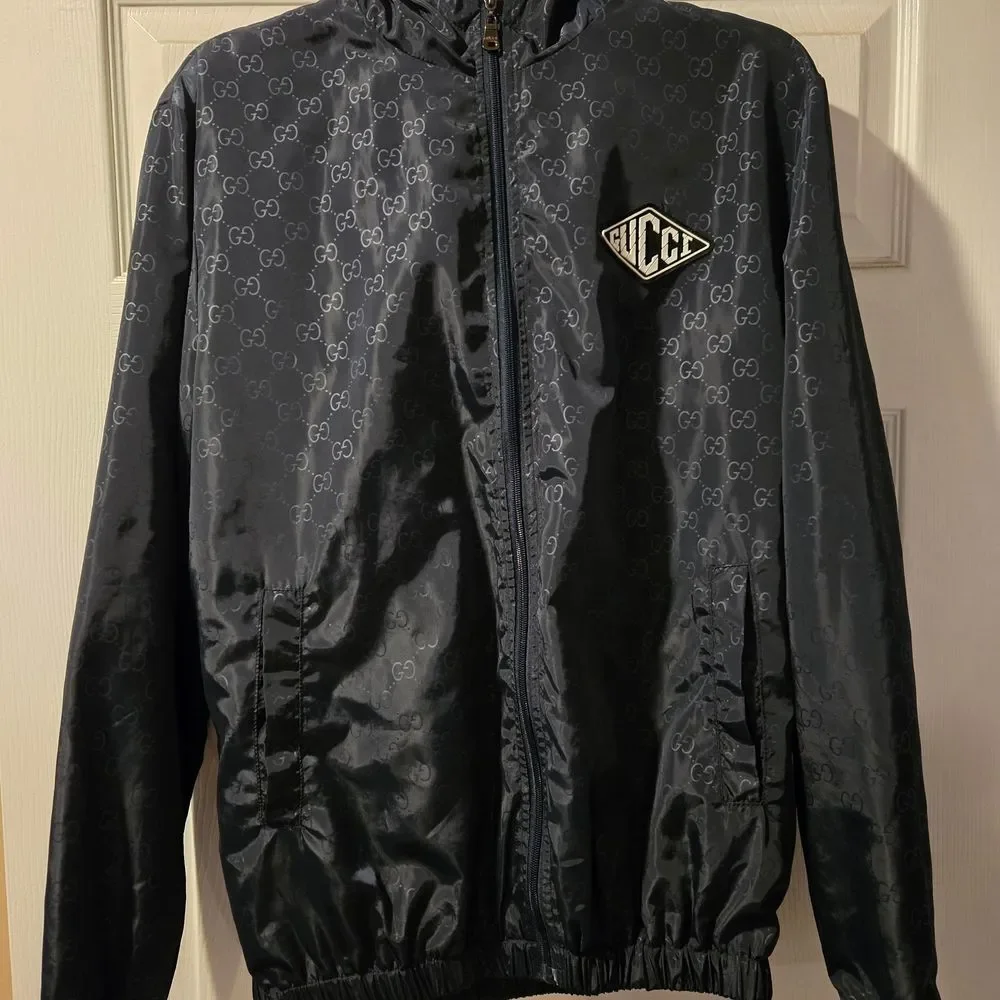 Gucci Monogram Black Windbreaker for Men